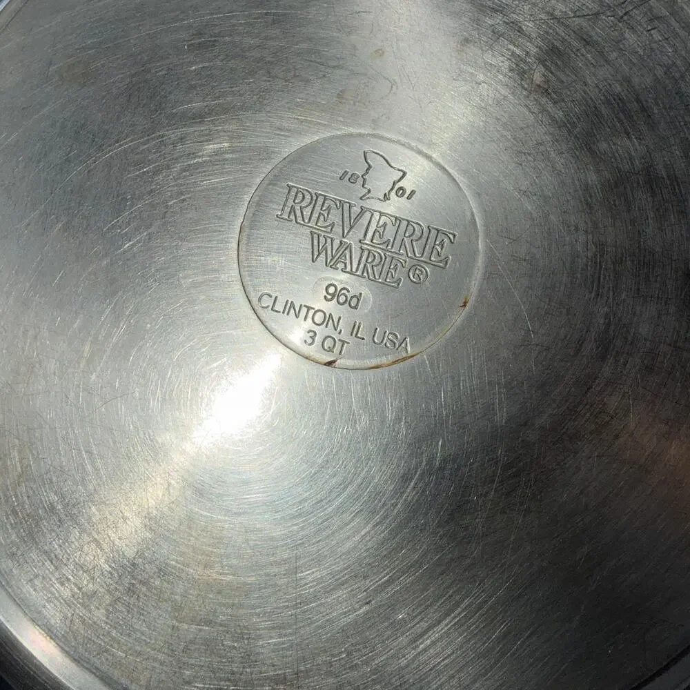 Revere Ware Stainless Steel Vented Lid 3 Quart Saucepot 1801 96d USA Vintage